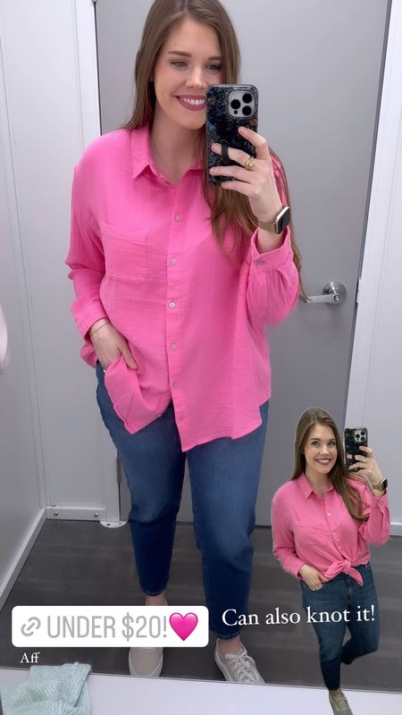I love this Walmart aerie dupe shirt! It's so soft, under $20, and comes in 4 colors. I'm wearing the large and could size up for a more oversized fit. The aerie version is so cute too, but over almost triple the cost!
.........
Walmart new arrivals spring break outfit swimsuit coverup aerie dupe button down shirt pink shirt casual shirt summer outfit spring break look get the look for less coverup under $20 plus size button down plus size swim coverup pink coverup size large shirt size large top aerie new arrivals Walmart finds midsize fashion midsize outfit midsize look travel look travel outfit resort wear resort outfit  

#LTKplussize #LTKtravel #LTKSpringSale
