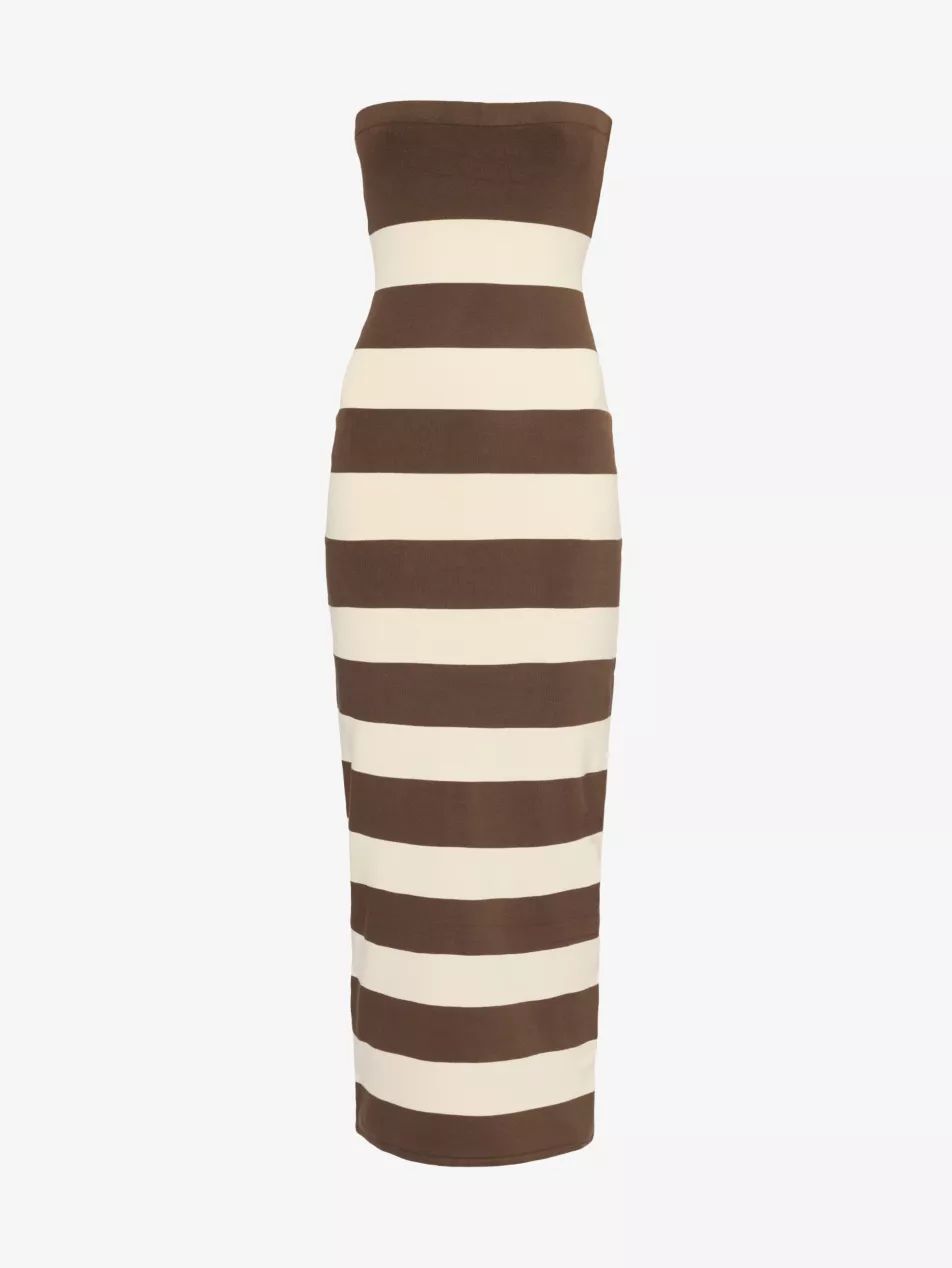 Theo striped knitted midi dress | Selfridges