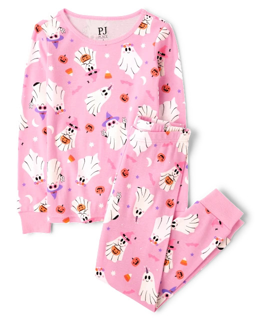 Girls Glow Ghost Snug Fit Cotton Pajamas - pink | The Children's Place