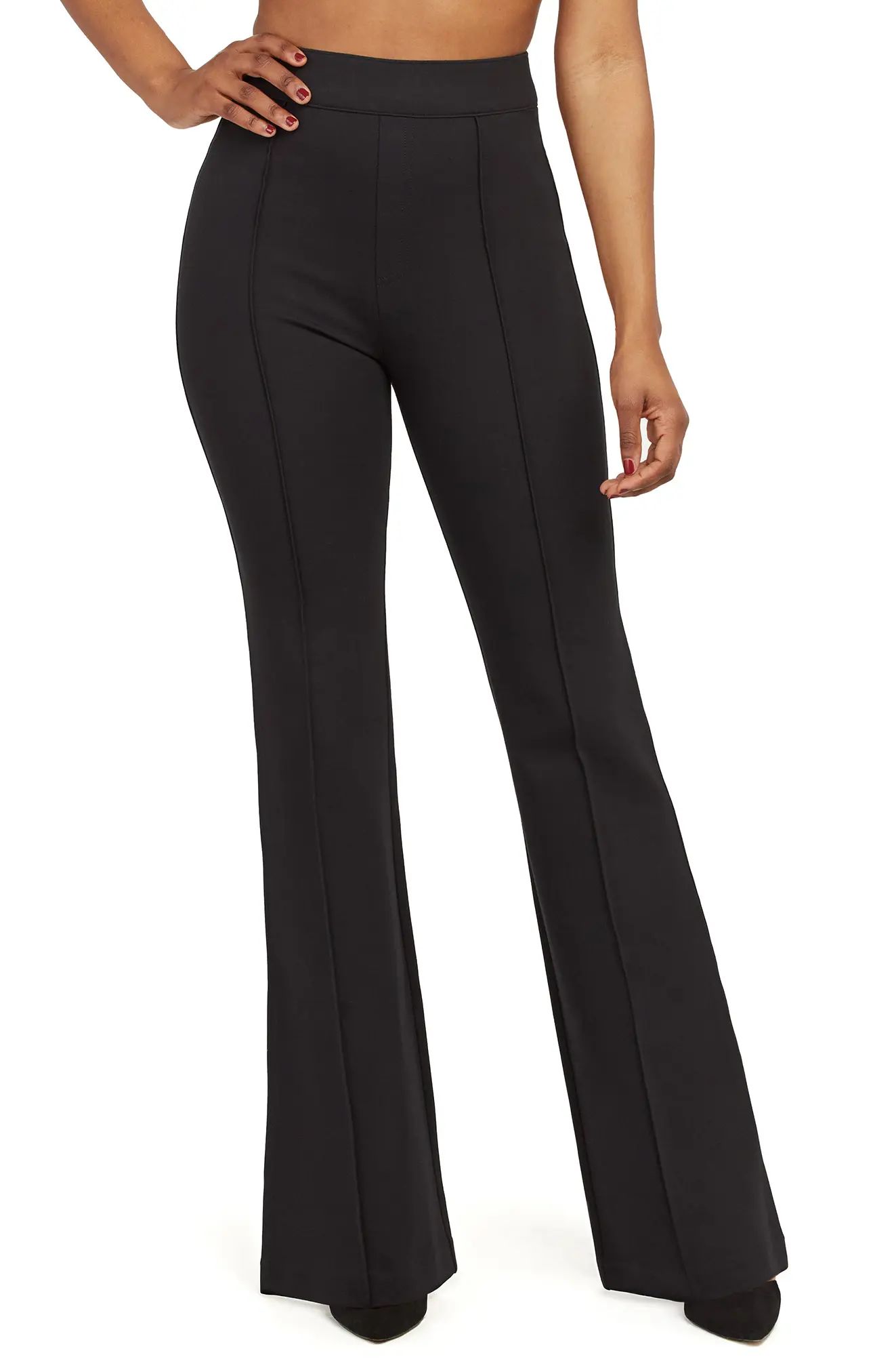 SPANX(R) Flare Ponte Pants, Size 1 X in Classic Black at Nordstrom | Nordstrom