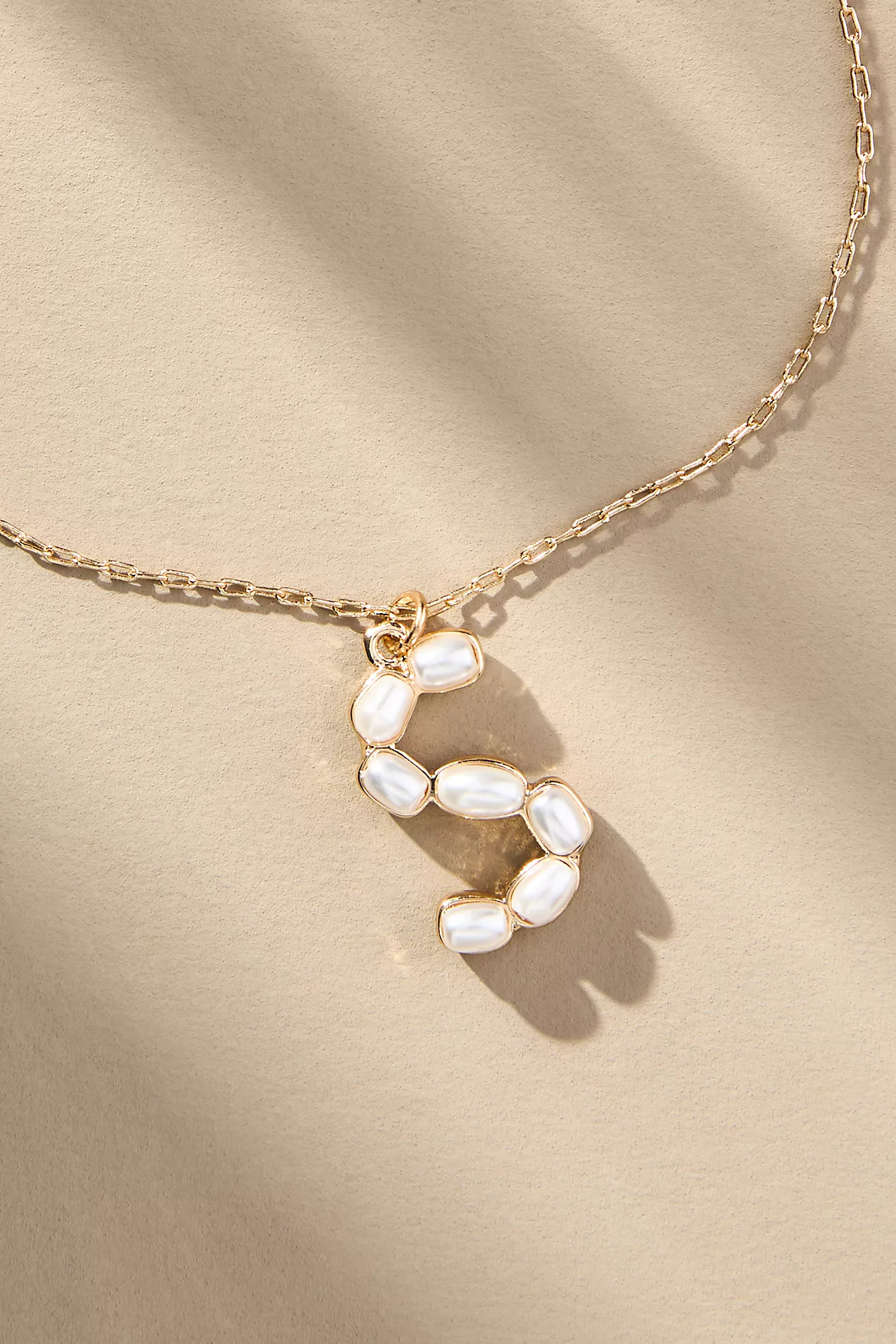 Pearl Monogram Chain Necklace | Anthropologie (US)