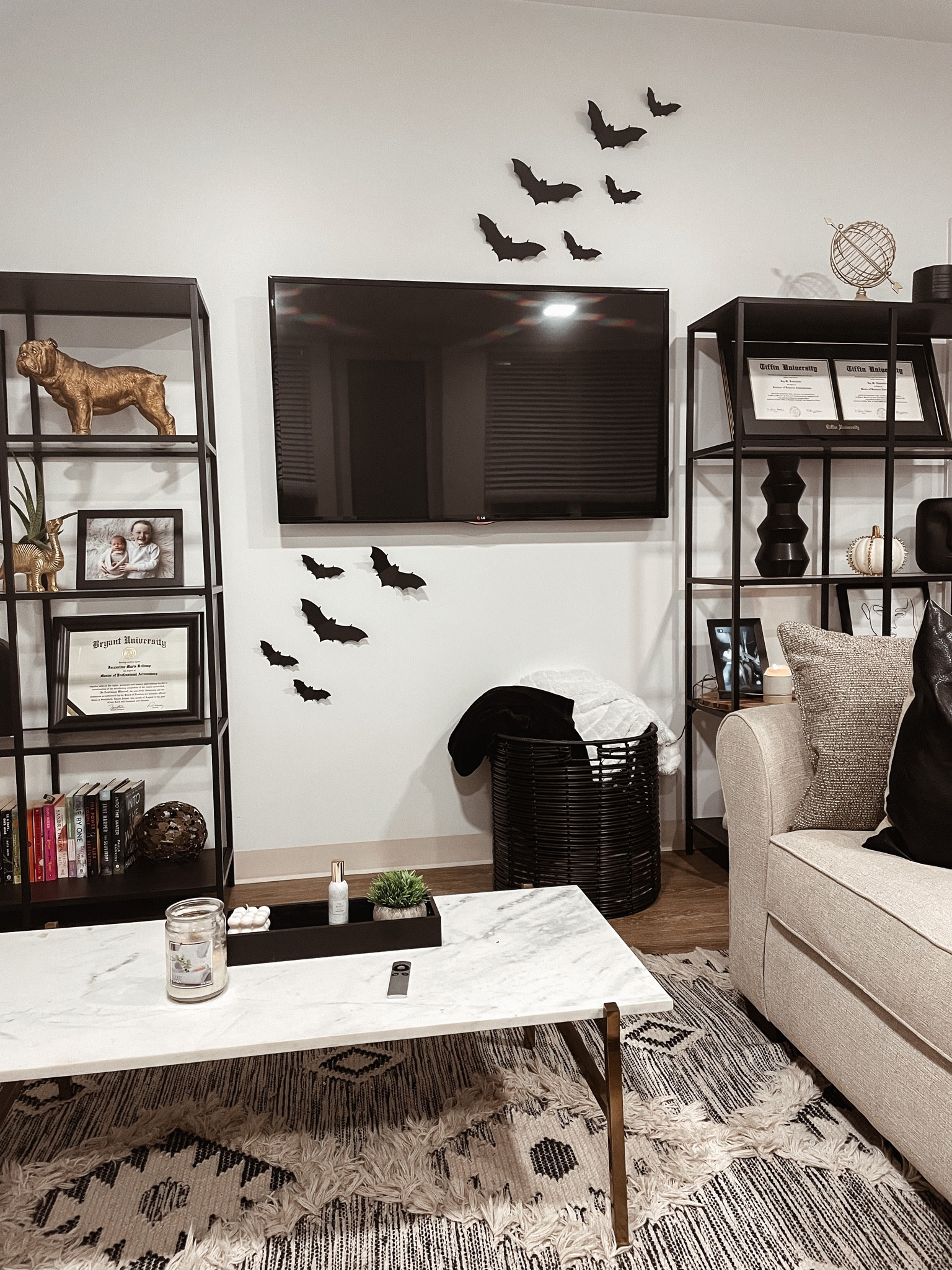 Halloween decor! I love these paper bats that I added to my living room wall! 

#LTKSeasonal #LTKHoliday #LTKHalloween