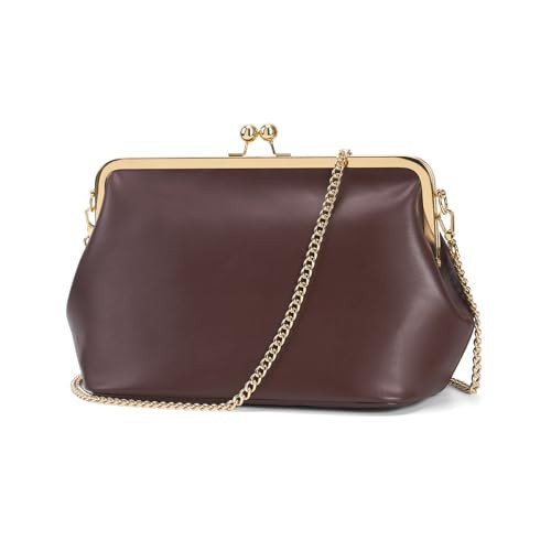 CATSEA Women's Kiss Lock Crossbody Bag PU Medium Handbags Kiss Clasp Crossbody Shoulder Bags Tote Purse Messenger Handbag | Amazon (US)