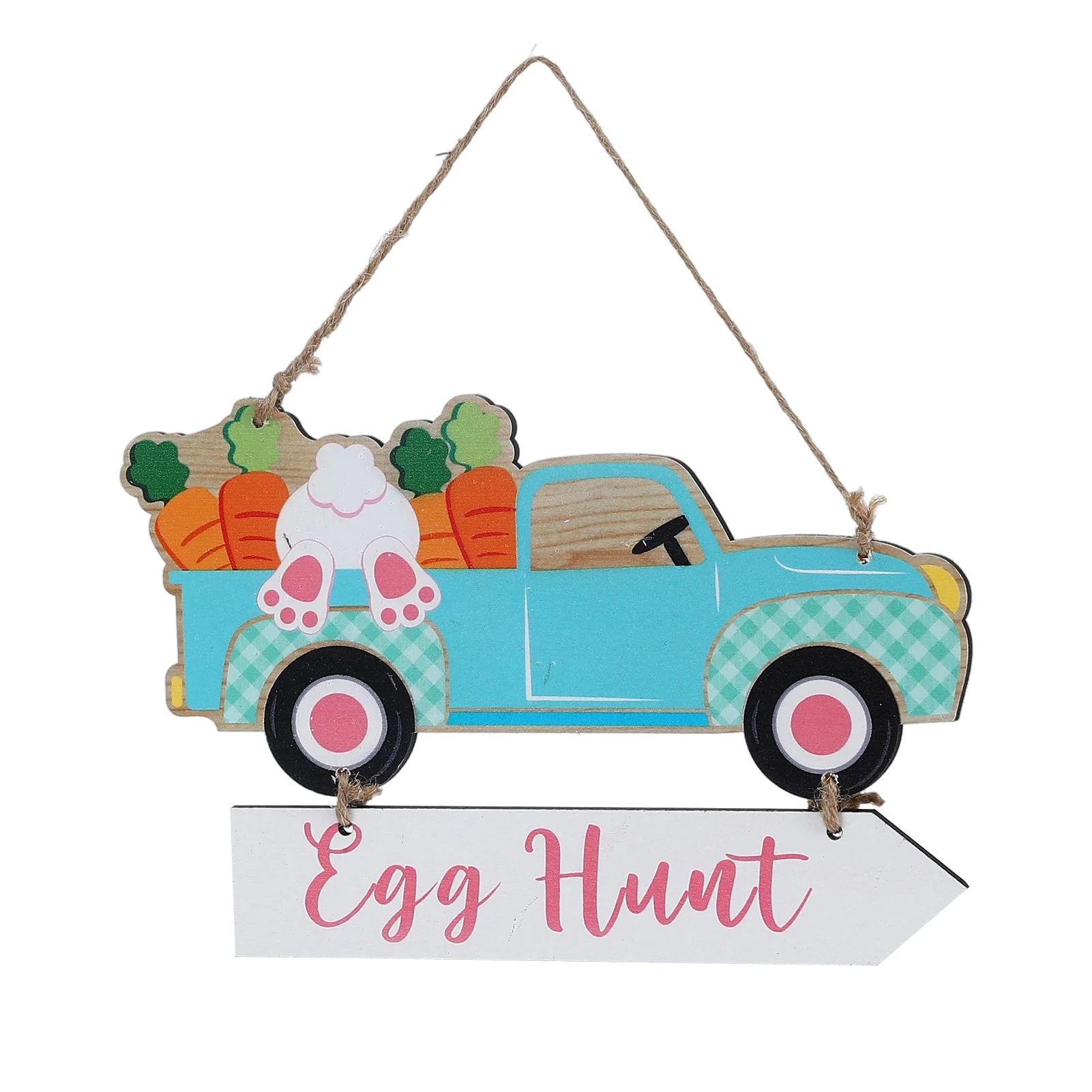 Dolked Happy Easter Wooden Sign,Easter Hanging Door Sign Truck With Eggs And Bunny ,Spring Decor ... | Walmart (US)