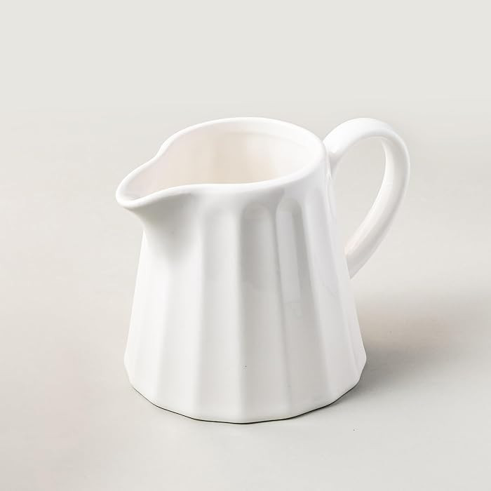 Ceramic Creamer Pitcher,Creamer Container with Handle, 10 OZ Small Milk Pitcher Milk Cup for Coff... | Amazon (US)