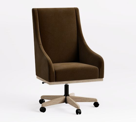 York Upholstered Swivel Desk Chair | Pottery Barn (US)