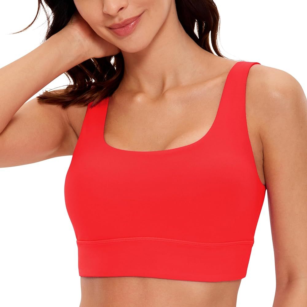 CRZ YOGA Butterluxe Womens U Back Sports Bra - Scoop Neck Padded Low Impact Yoga Bra Workout Crop... | Amazon (US)