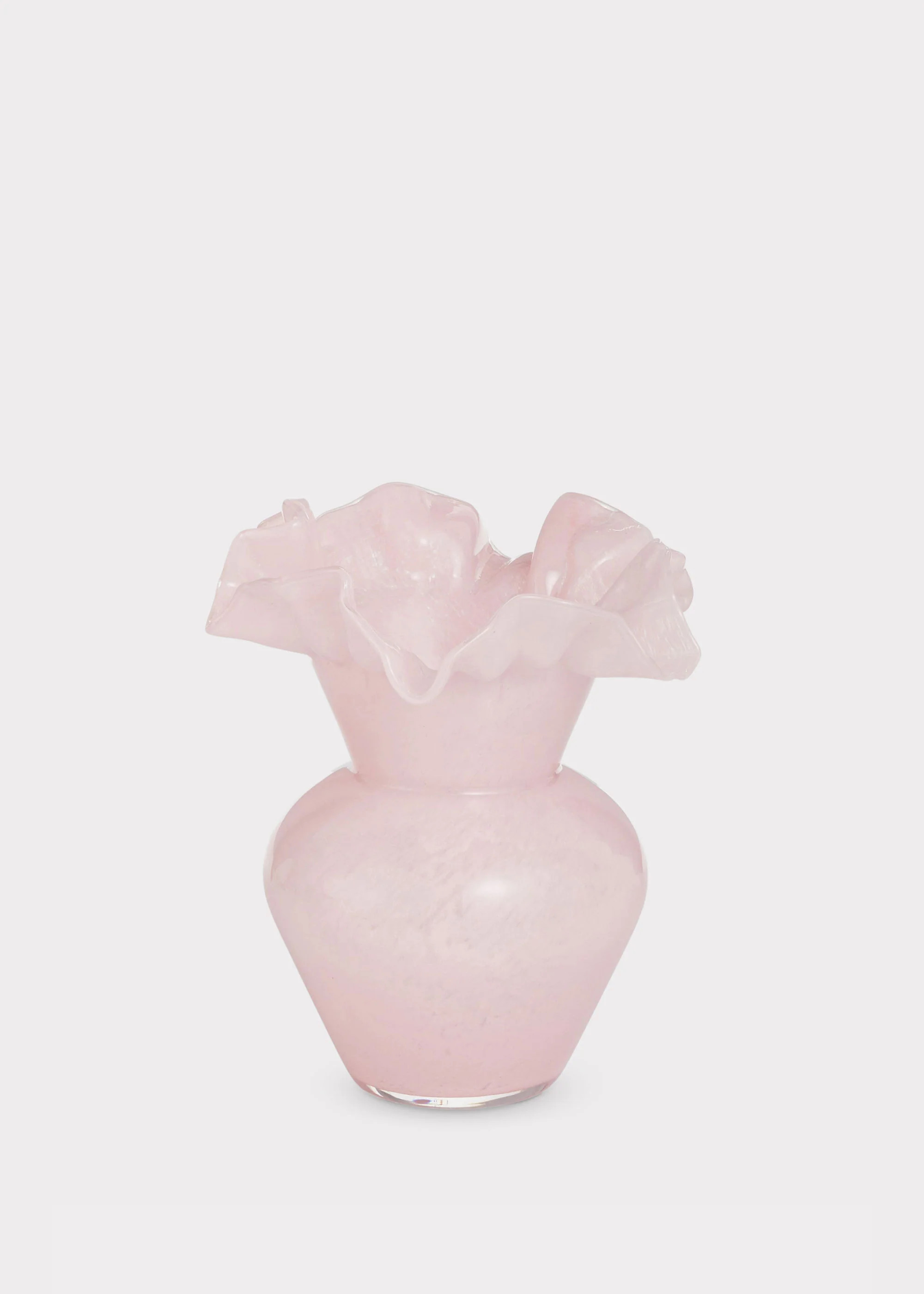 Pale Pink Glass Ruffle Vase - 8.75 | Afloral