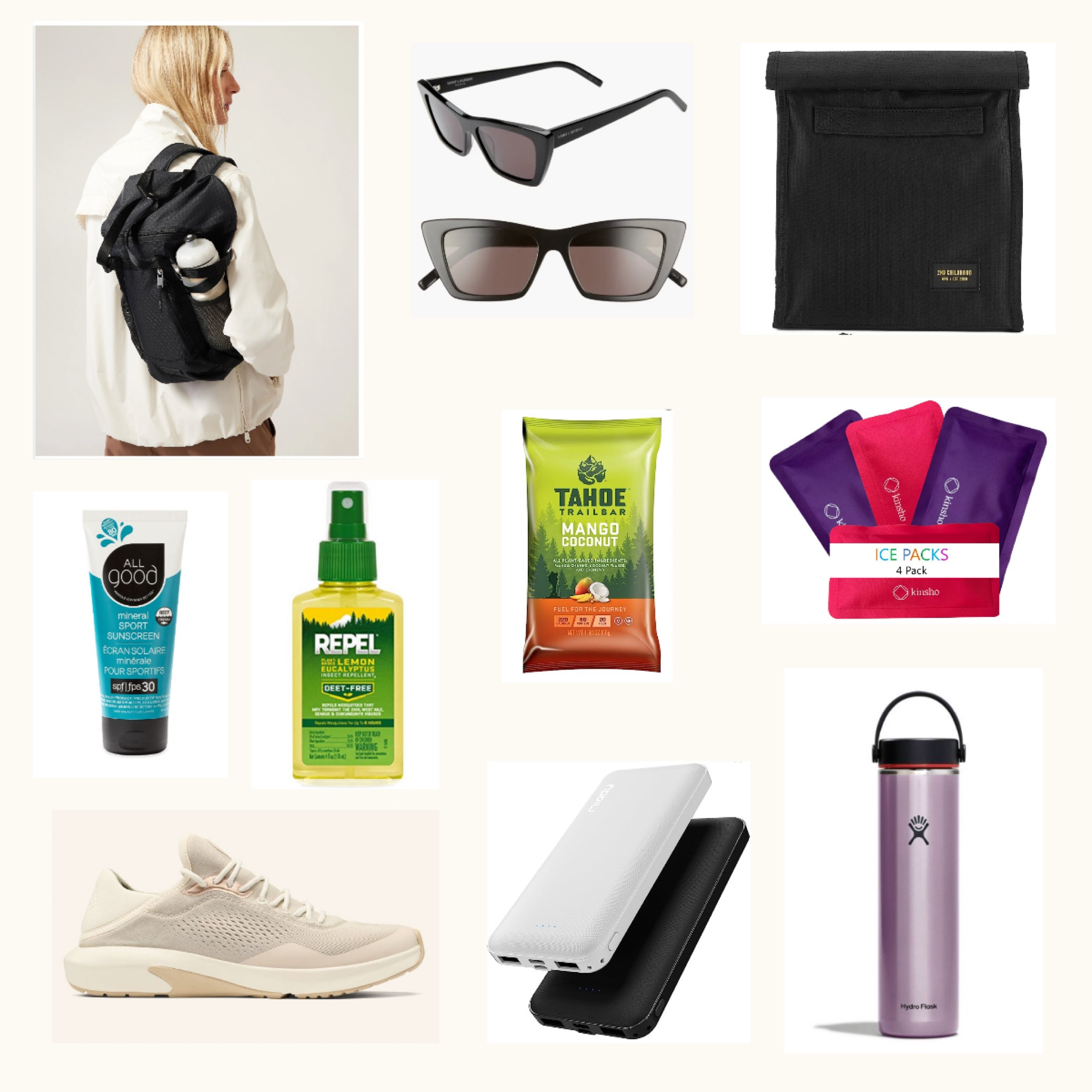 All the best summer day hiking essentials! Includes my favorite mosquito repellent (it’s natural and it REALLY works!!) love the shoes, they work well for hiking and for water. these external batteries for the phone work sooo good, they charge 2 iPhones from dead to 100% with one full charge. I totally want these sunglasses - they are edgy, sporty and chic. Also hydroflask came out with lighter & smaller bottles and I just ordered this one! So excited for it. Honestly want the backpack and the sunscreen which is reef safe too!! 

#LTKtravel #LTKFitness #LTKxPrimeDay