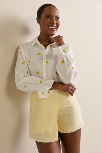 Lola Linen Skort | Francesca's