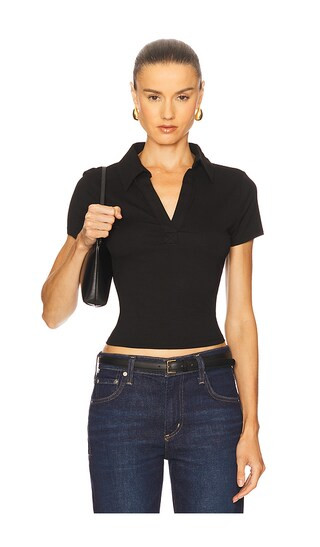 Terri Polo Top in Black | Revolve Clothing (Global)