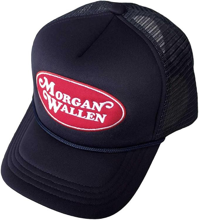 Rock Off officially licensed products Men's Morgan Wallen Oval Logo Trucker Cap Navy Blue | Amazon (US)