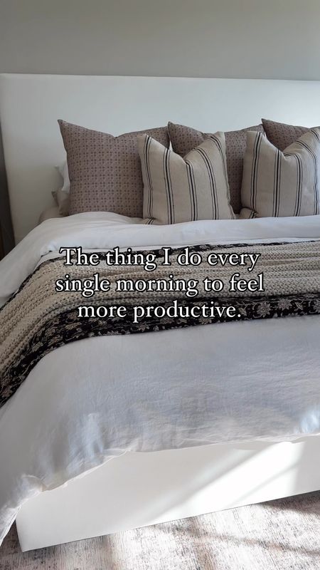 Gotta have my bed made everyday 🙌 

Bedroom inspo, bedding ideas, neutral bedroom

#LTKStyleTip #LTKVideo #LTKHome