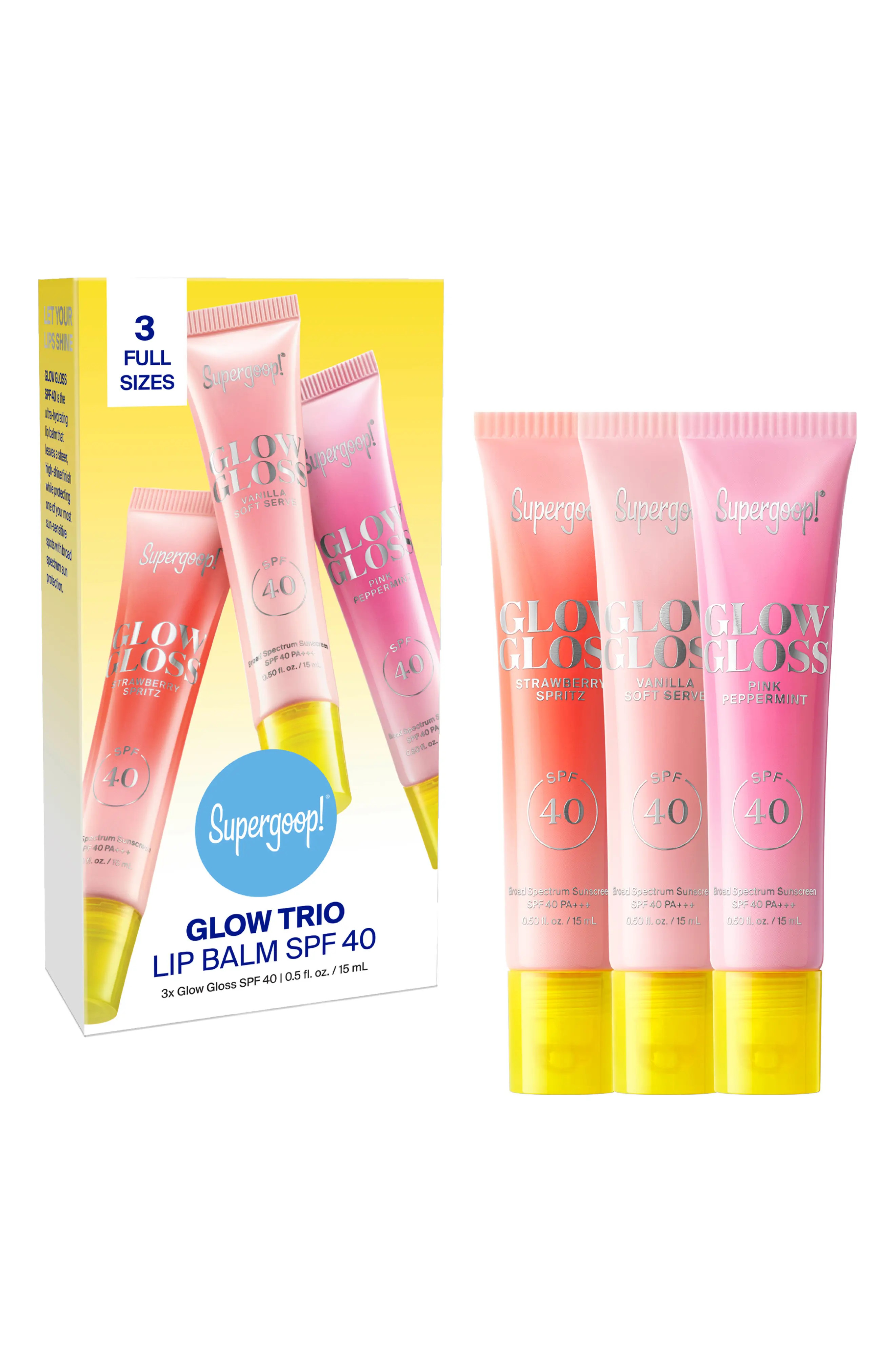 Glow Trip Lip Balm SPF 40 Trio $66 Value (Women) | Nordstrom | Nordstrom