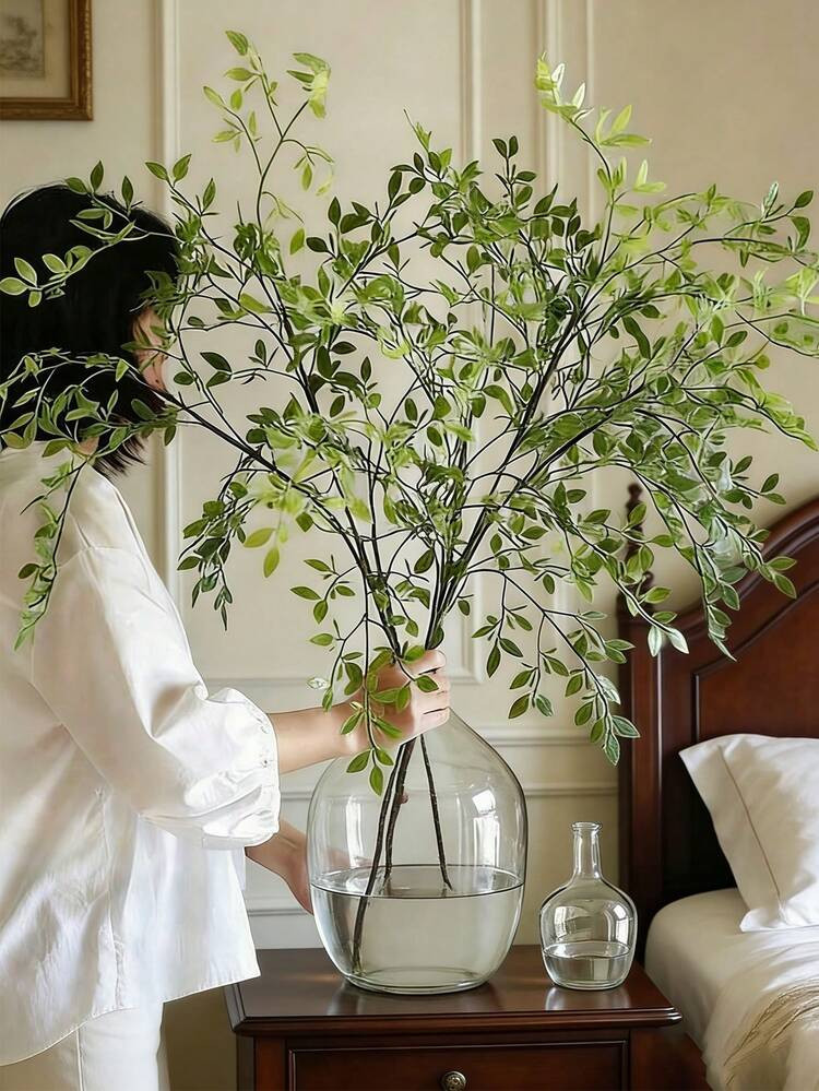 1/2pc Artificial Tree Branch, Tall Plant Stem For Wedding, Garden, Office, Home Decor, Green Foli... | SHEIN