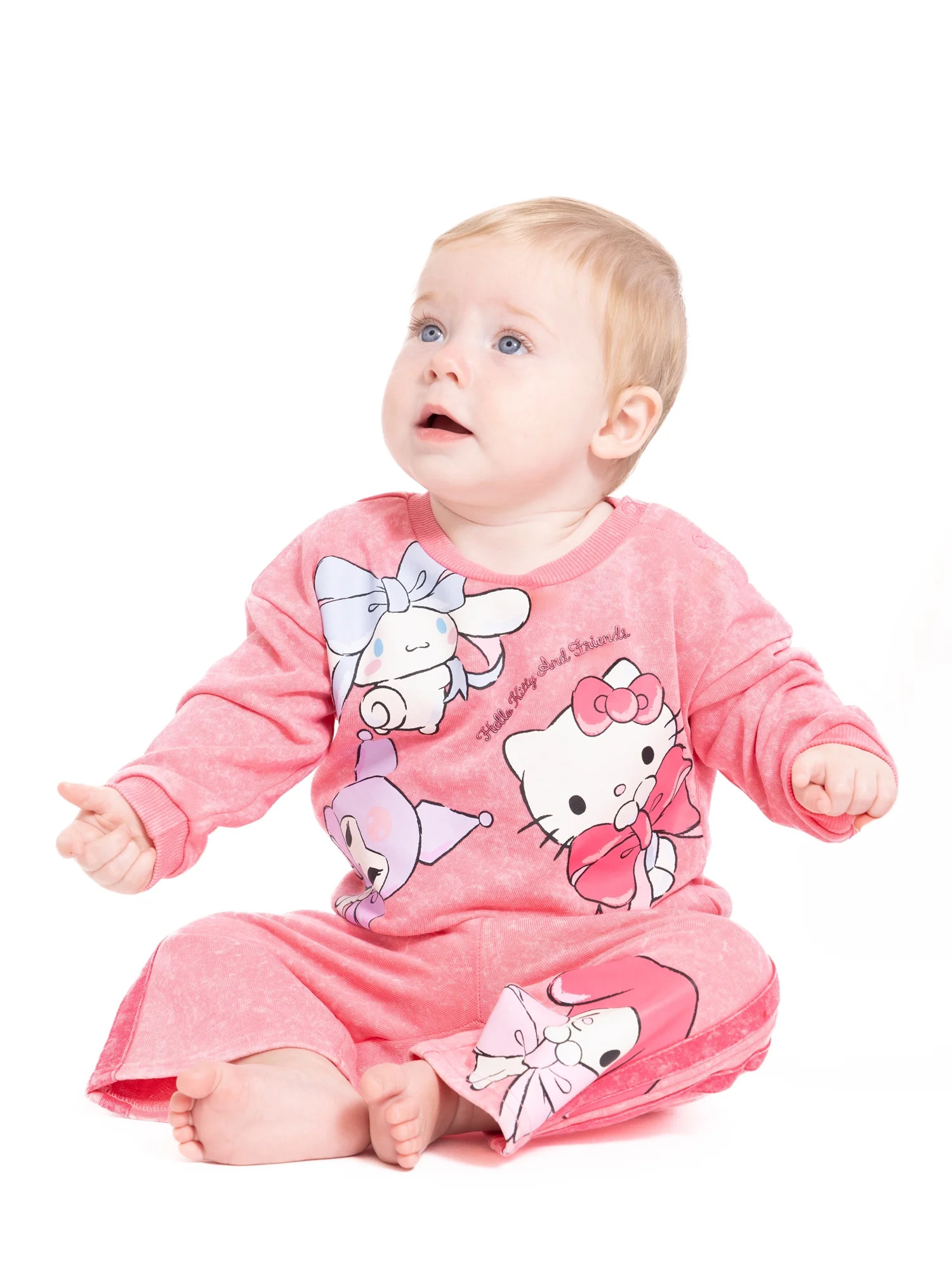 Hello Kitty and Friends Baby Long Sleeve Graphic Crewneck Tee with Matching Pants, 2-Piece, Sizes... | Walmart (US)