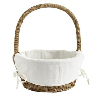 Wicker Easter Basket with Personalized Liner & Handwoven Rattan Handle | Ballard Designs, Inc.