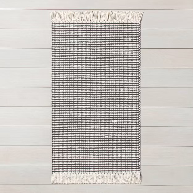 2' x 3' Texture Stripe Area Rug Railroad Gray / Sour Cream - Hearth & Hand™ wit... | Target