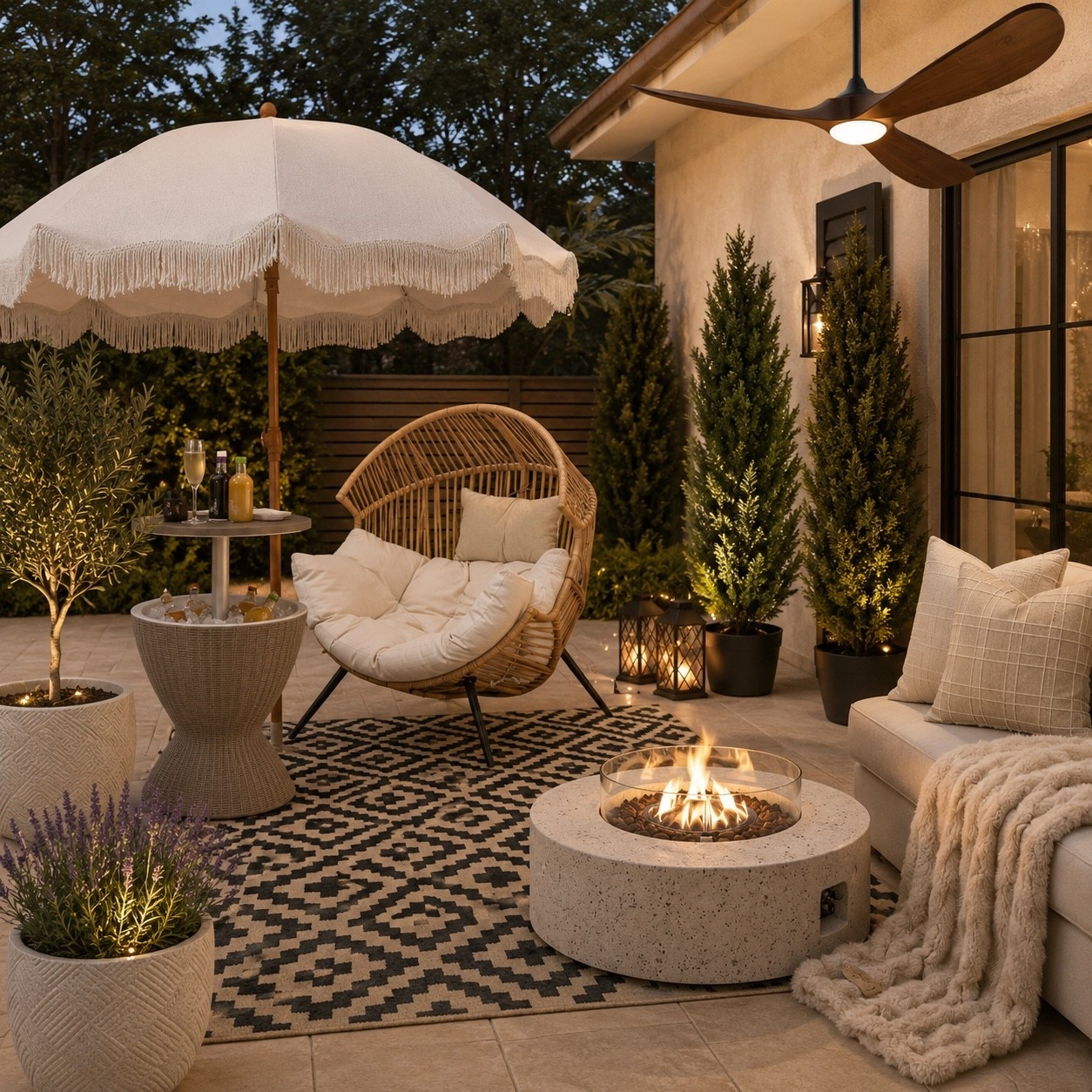 Cozy outdoor patio space designed with Amazon home finds

#LTKSeasonal #LTKHome #LTKSaleAlert