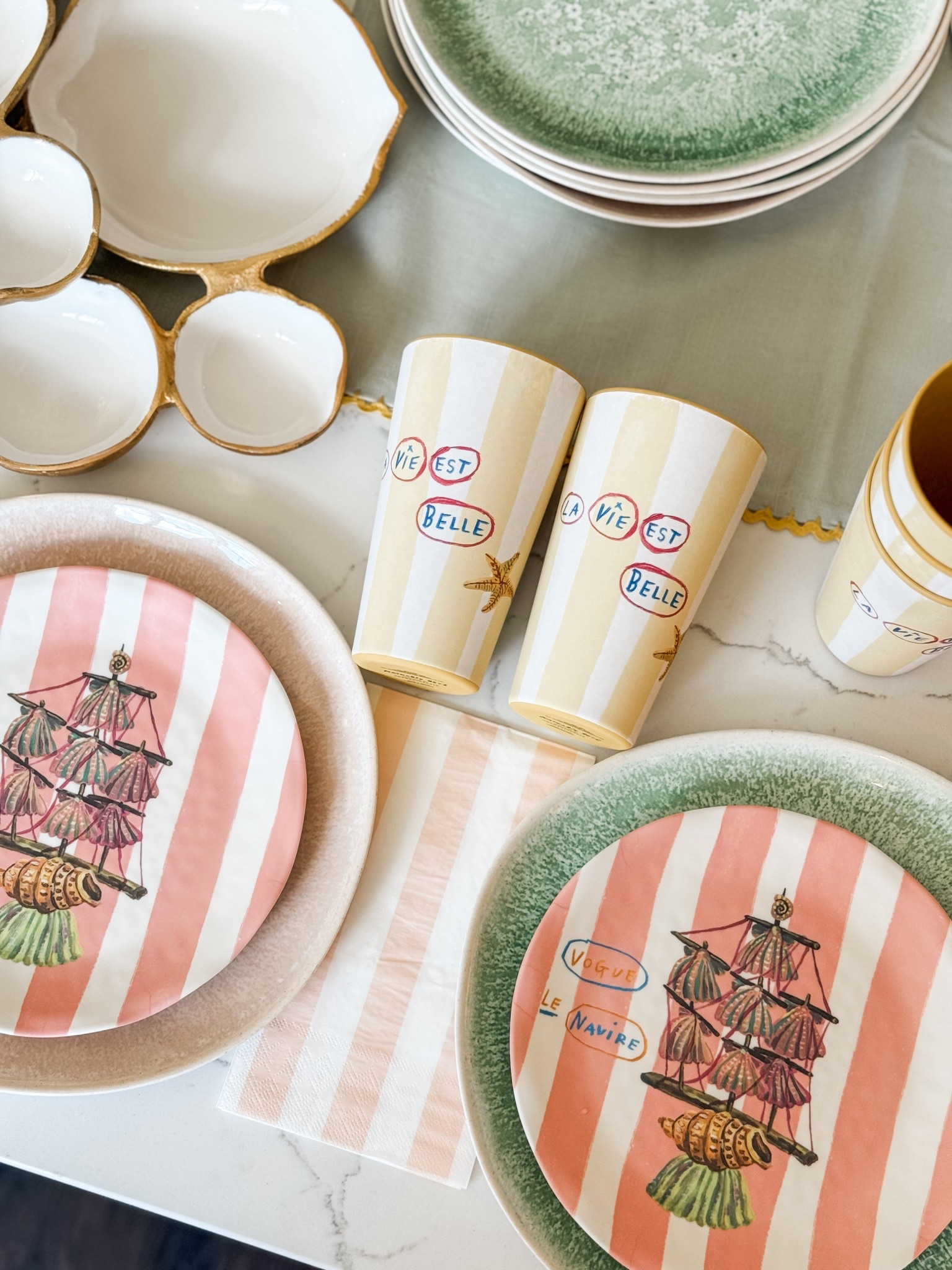 My new favorite outdoor table setting pieces💛 The prettiest colors and made for a fun outdoor dinner gathering☀️

#LTKSaleAlert #LTKHome #LTKSummerEdit