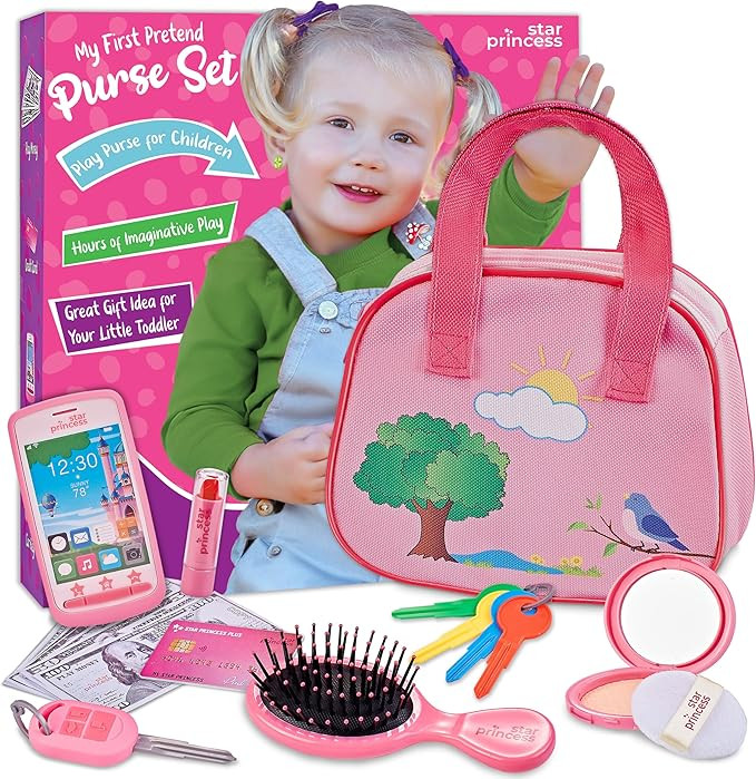 Toddler Play Purse for Kids Ages 3-5 4-5, Purse Toys for 3-4 Year Old Girls with Pretend Makeup, ... | Amazon (US)