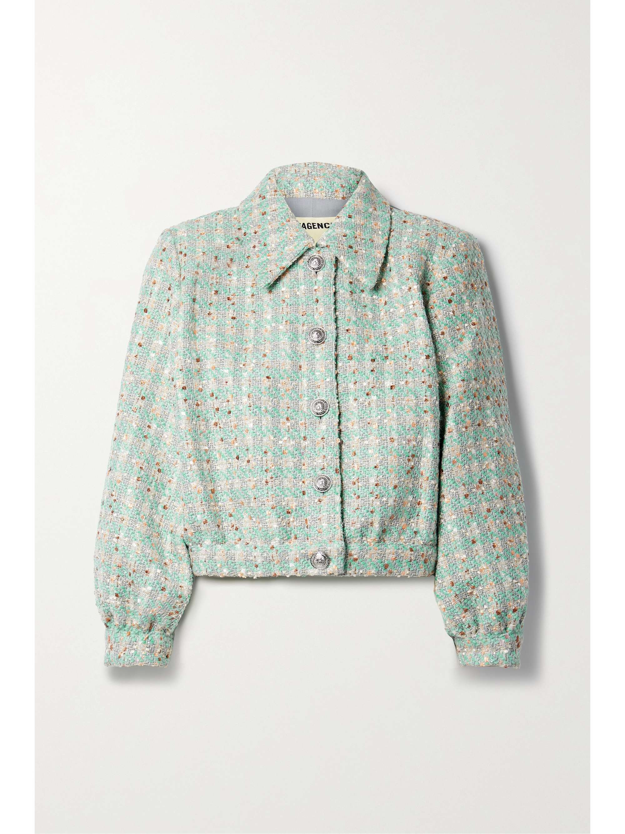 Bridges cropped metallic tweed jacket | NET-A-PORTER (US)