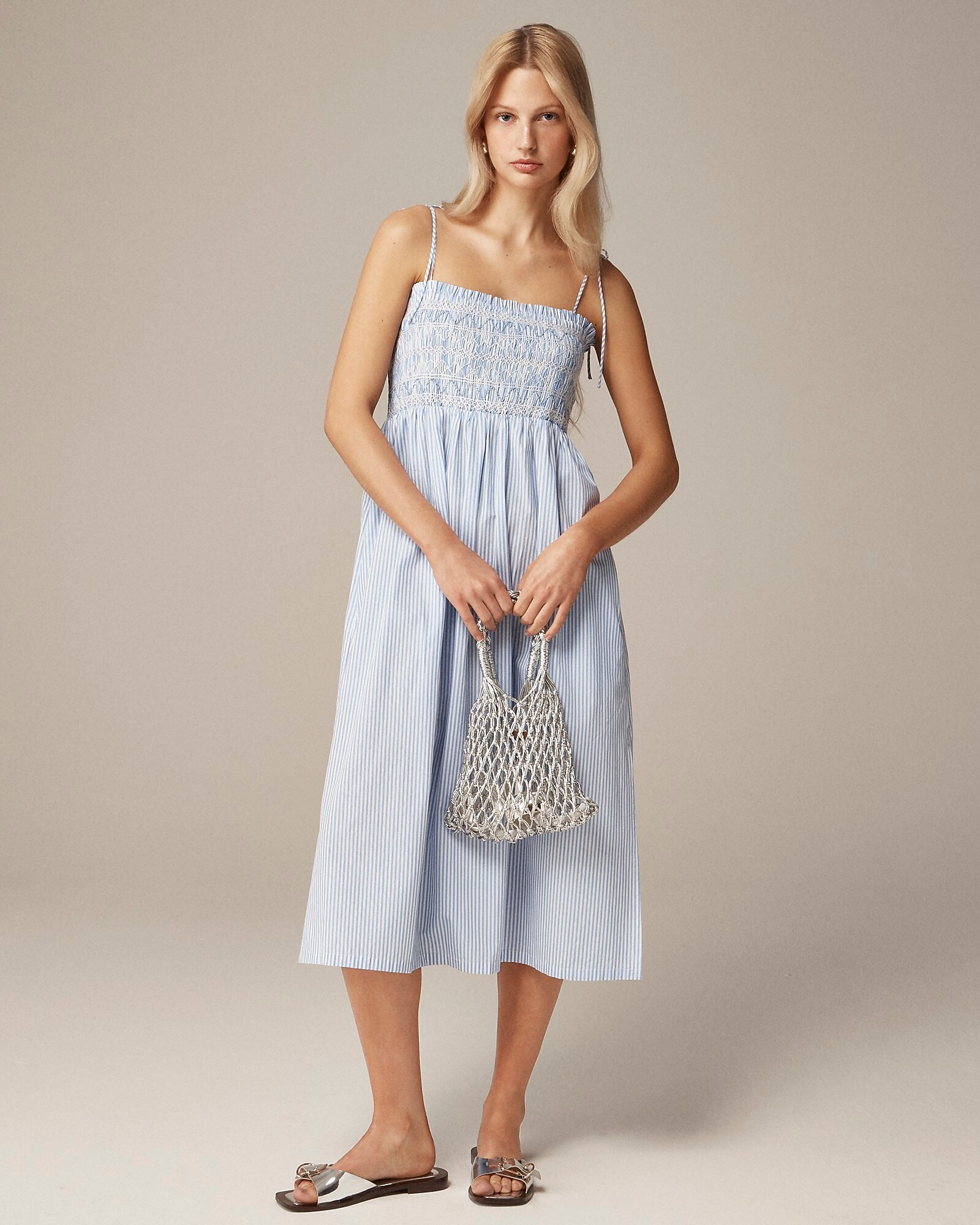 Paloma dress in striped cotton poplin | J. Crew US
