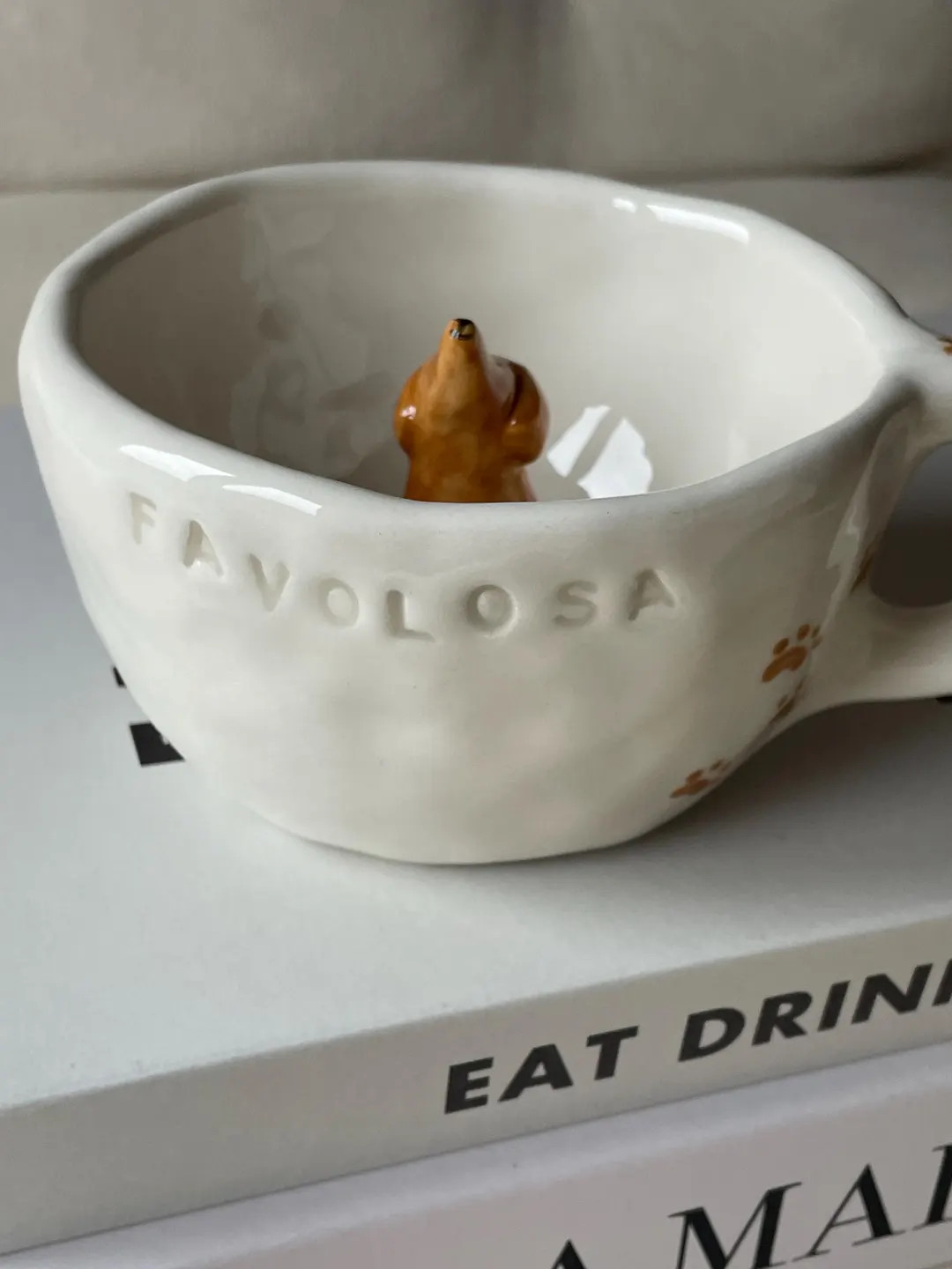 Dachshund Handmade Ceramic Mug, Handmade Mug With Dachshund Inside, Handmade Ceramic Mug, Cute Ha... | Etsy (US)