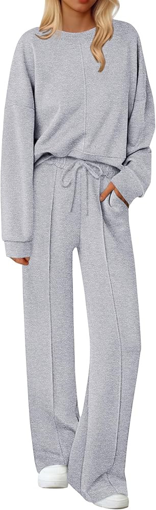 Ekouaer Pajama Sets for Women 2 Piece Lounge Sets Long Sleeve Sleepwear Top and Pants Cozy Pjs Lo... | Amazon (US)