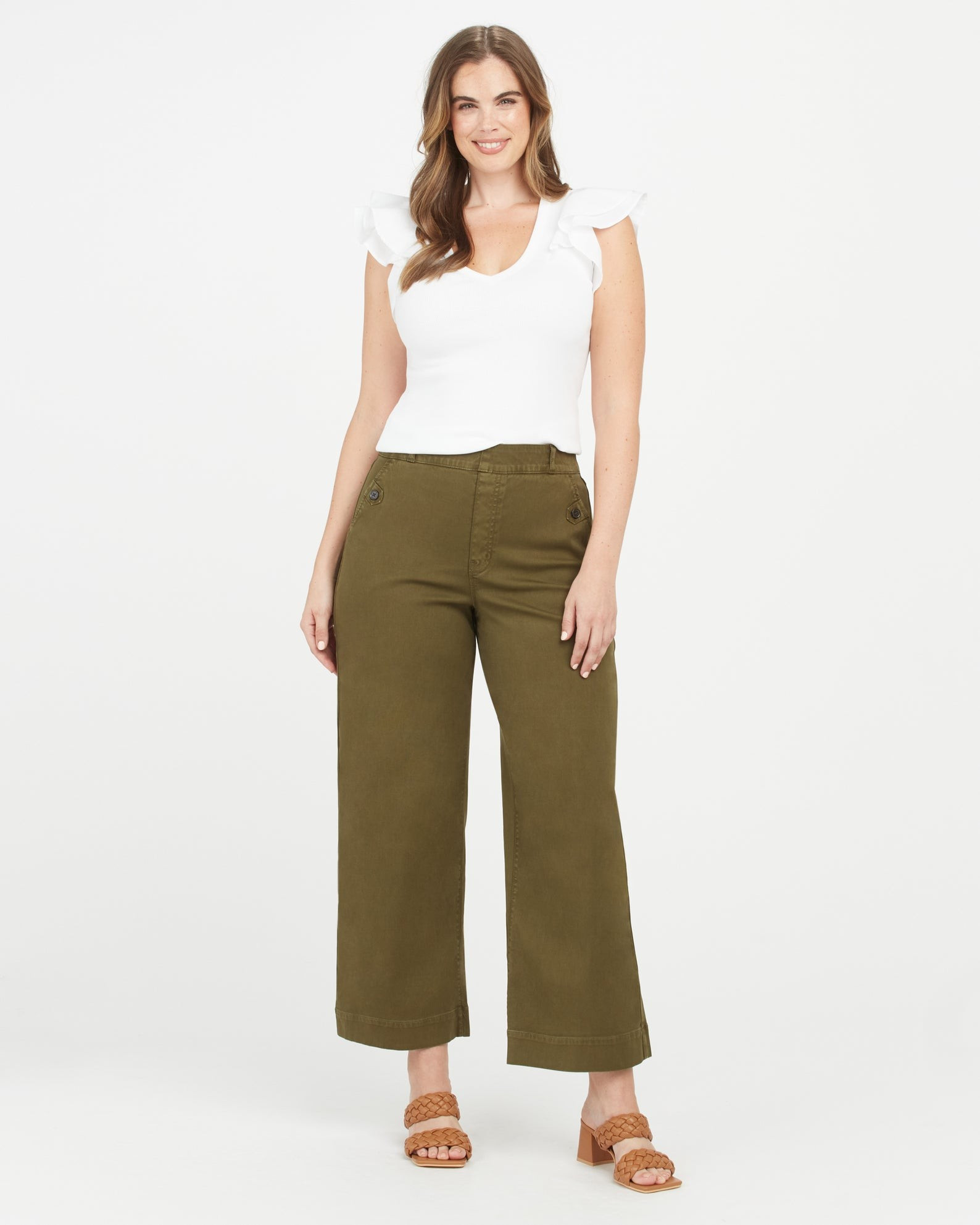 Stretch Twill Cropped Wide Leg Pant
       
        $128.00
        Available in Petite and Tall! | Spanx