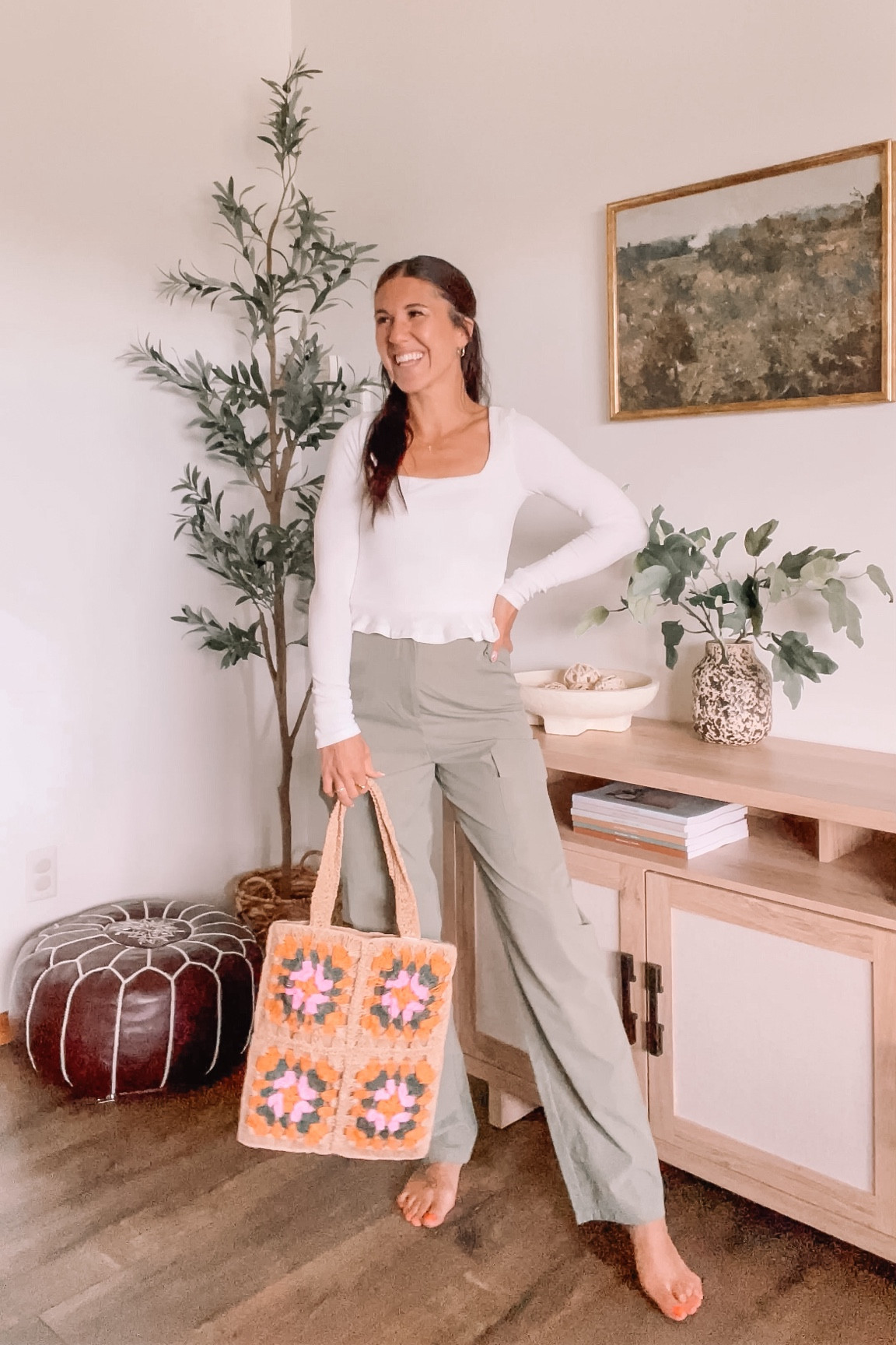 Revolve outfit!

Smocked top, small. Really good stretch.
Cargo pants, small. Bump friendly& would size up 
Straw bag is perfect for summer outfits!

Revolve style 

#LTKFindsUnder100 #LTKItBag #LTKStyleTip