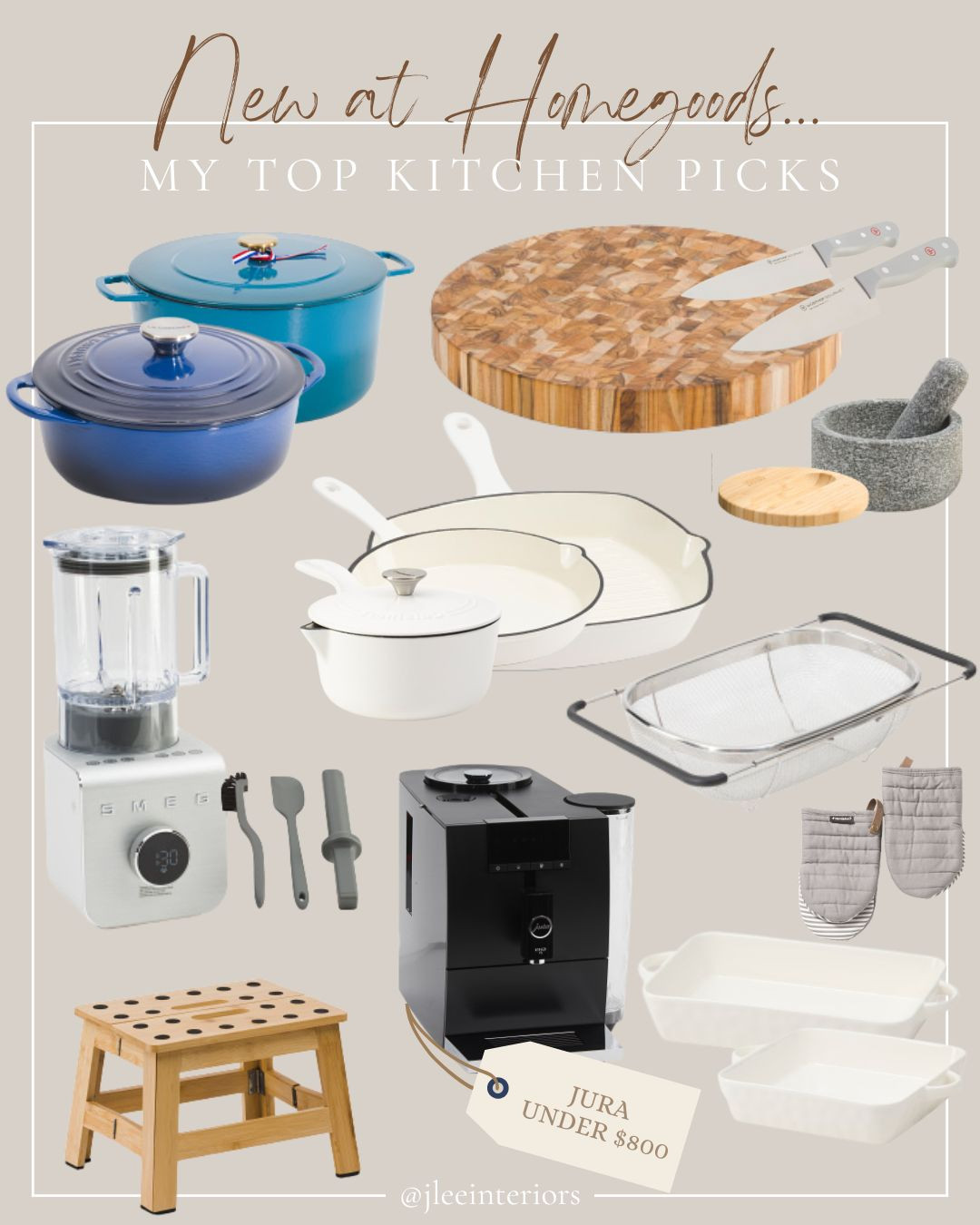 SO MANY HIGH-END KITCHEN BRANDS AT HOMEGOODS THIS WEEK! 

Le Creuset dutch oven, Cuisinart enamel cast iron pan, Wustof knives, cast iron dutch oven, Smeg blender, Jura espresso machine, Homegoods, Marshalls, TJ Maxx, kitchen tools, kitchen accessories, step stool, kitchen stool, olive wood cutting board, butcher block, kitchen gadgets 

 #LTKHome #LTKSaleAlert #LTKFindsUnder50