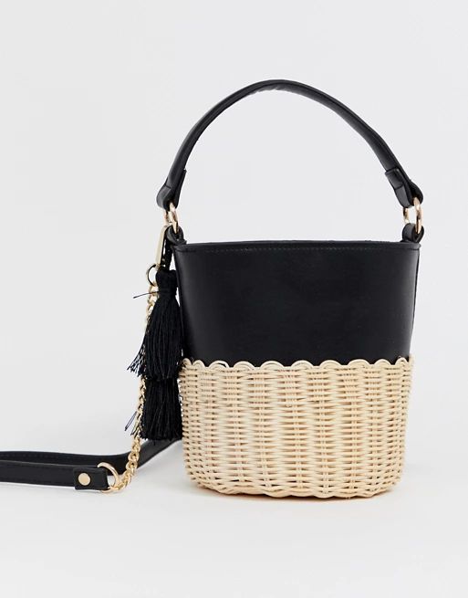 ALDO Aceille Straw Basket Bag With Tassle | ASOS US