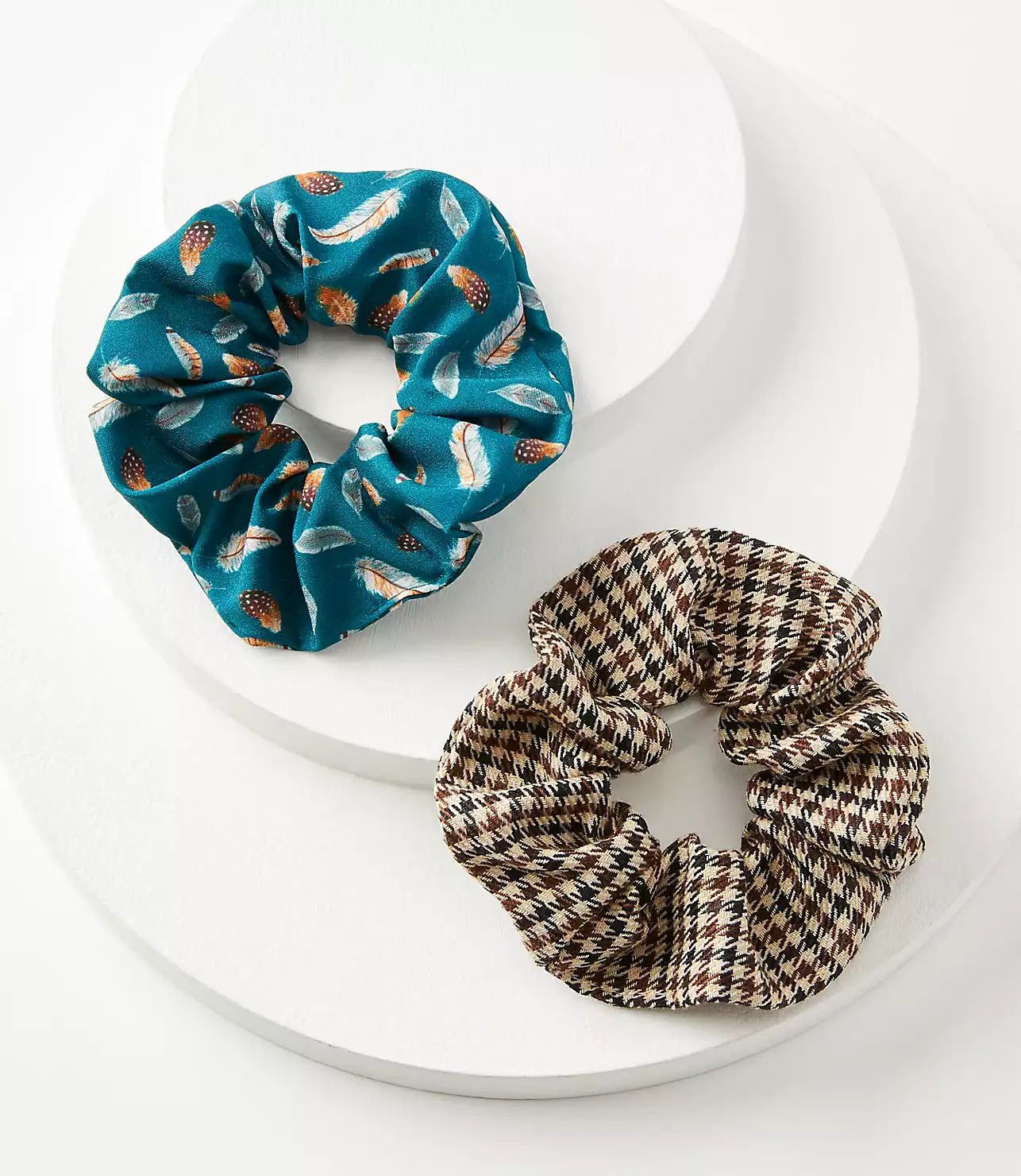 Feather Print Scrunchie Set | LOFT