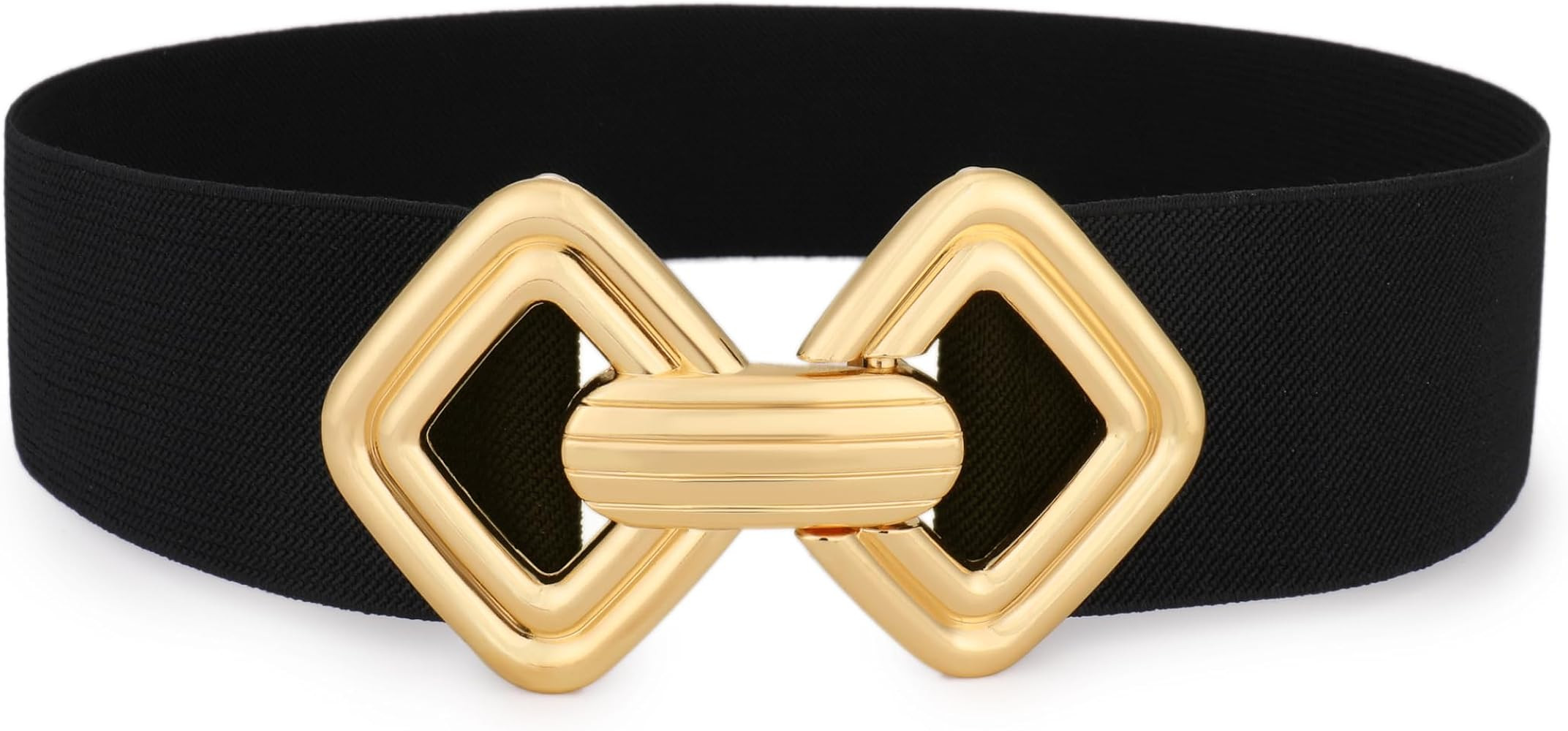 VONMELLI Women Wide Elastic Belt Vintage Stretchy Waistband with Retro Gold Buckle for Dresses | Amazon (US)