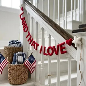 Land That I Love Banner, 4th of July signs, Independence Day, Red Felt Decor | Etsy (Global)
