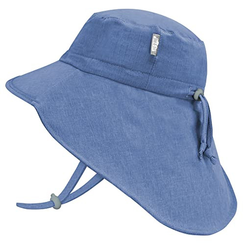 JAN & JUL Kids Sun-Hats with UV Protection Breathable (XL: 5-12 Years, Blue with Blue Trim) | Amazon (US)