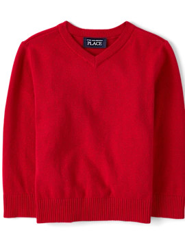 Baby And Toddler Boys Long Sleeve V Neck Sweater - CLASSICRED | The Children's Place | The Children's Place