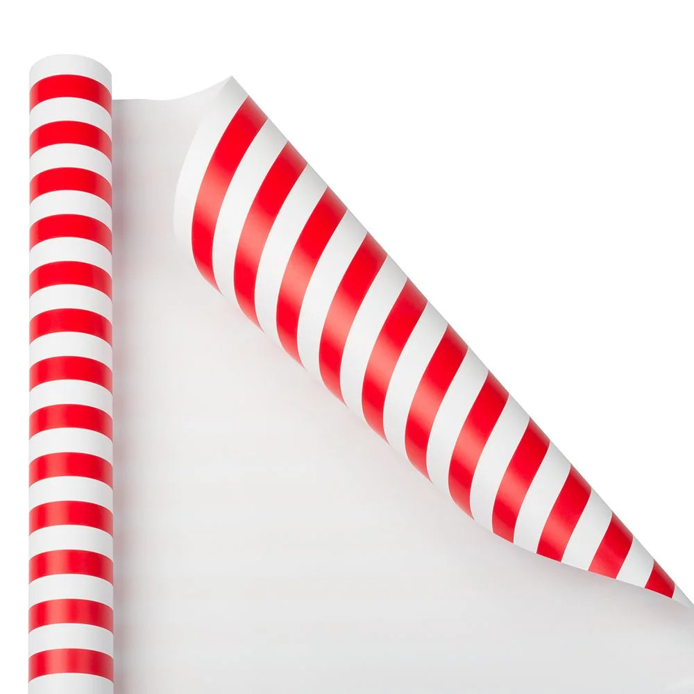 JAM Paper Wrapping Paper Rolls, 40 Sq ft., Christmas Red & White Jumbo Striped, Sold Individually... | Walmart (US)