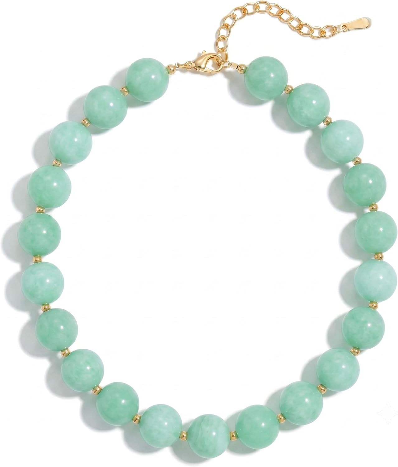 Colorful Beaded Necklace for Women Boho Statement Chunky Necklace Natural Stone Beads Gemstone Choker Necklaces Handmade Summer Beach Jewelry | Amazon (US)