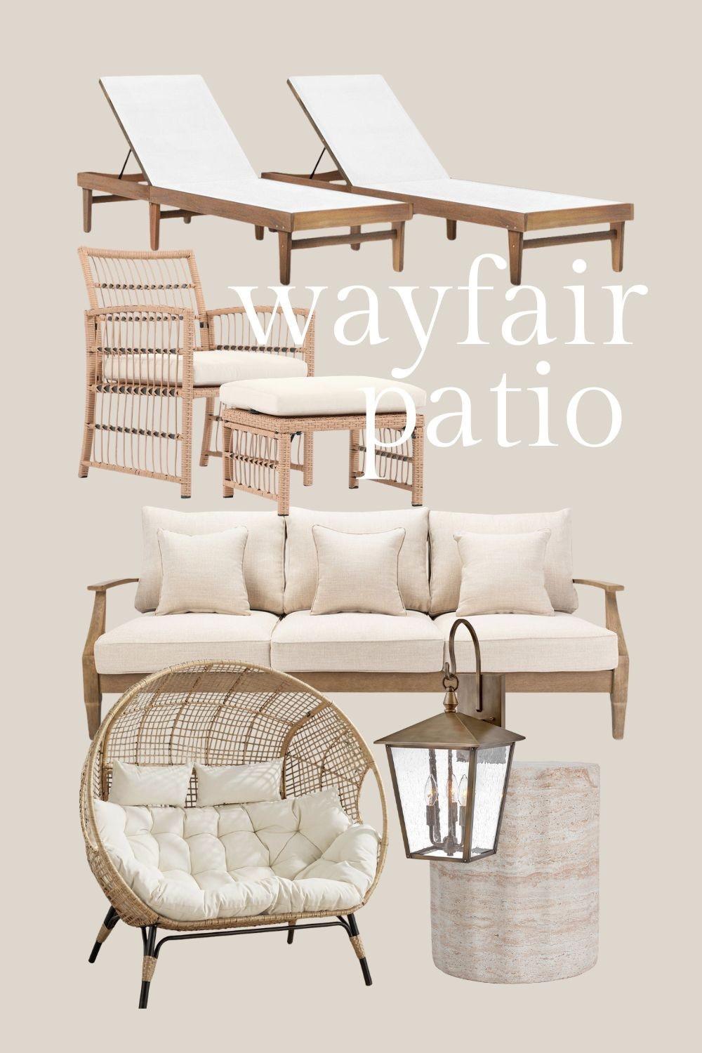 Wayfair patio and outdoor furniture. Porch lighting. Porch chairs. Outdoor sofa. 

#LTKHome #LTKSeasonal