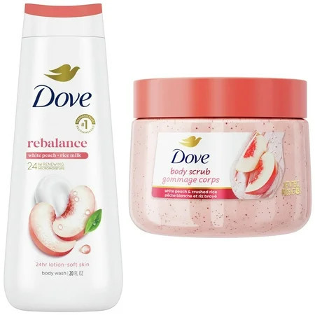 Dove Peach Body Care Collection Body Wash & Body Scrub, 2 Count | Walmart (US)