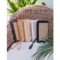 Leather Rattan Purse, Cane Webbing Clutch, Handmade Summer Purse, Genuine Leather, Gift For Her | Etsy (US)