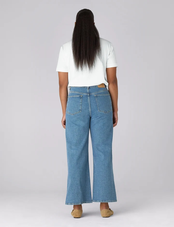 Stevie Jeans: Cropped Flare Leg - High Waist, Light Blue | With Nothing Underneath