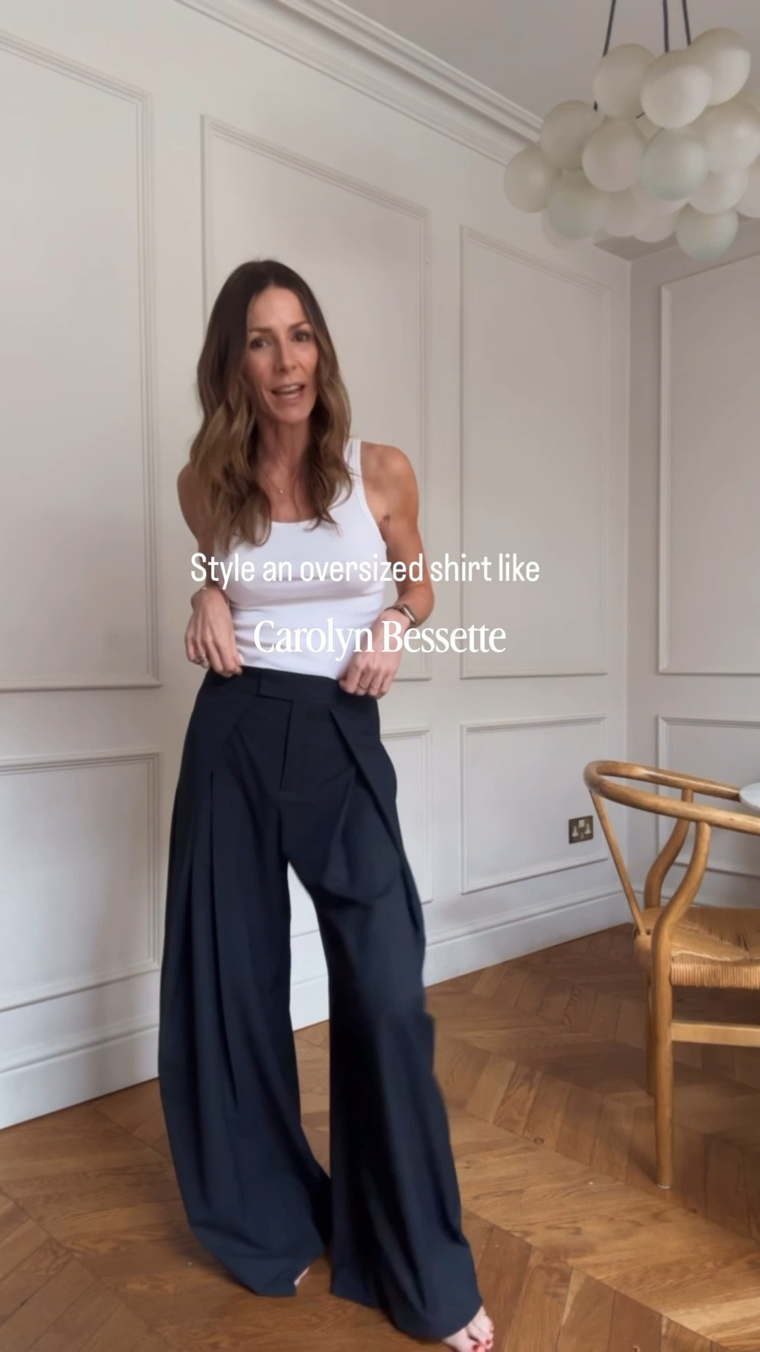 Wrapping my oversized shirt in the style of Carolyn Bessette and her iconic white one. I love this really easy styling trick to wear a shirt casually open. I’ve paired it with my favourite wide leg trousers and gone for some dainty trainers to balance them out. ♥️

#LTKuk #LTKeurope #LTKspring