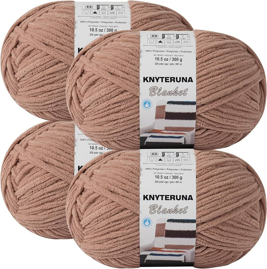 #6 Super Bulky Blanket Yarn for Crocheting - 4 Skeins(Each 10.5oz/300g, 220yds/201m), Chunky Chen... | Amazon (US)