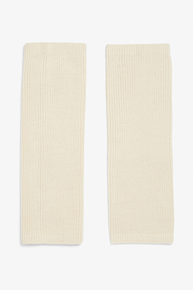 Beige ribbed leg warmers | Monki