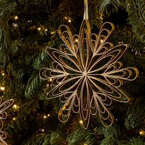 Metal Wire Large Snowflake Ornament | West Elm (US)