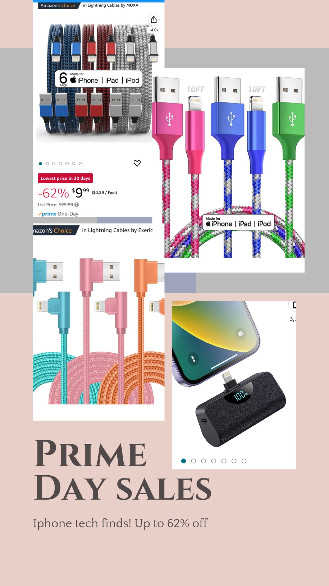The best phone charger sales for prime day! These are some of my faves because they are longer, some have a 90 degree plug for using your phone while it charges, also the best charger for on the go.

#LTKhome #LTKxPrimeDay #LTKsalealert