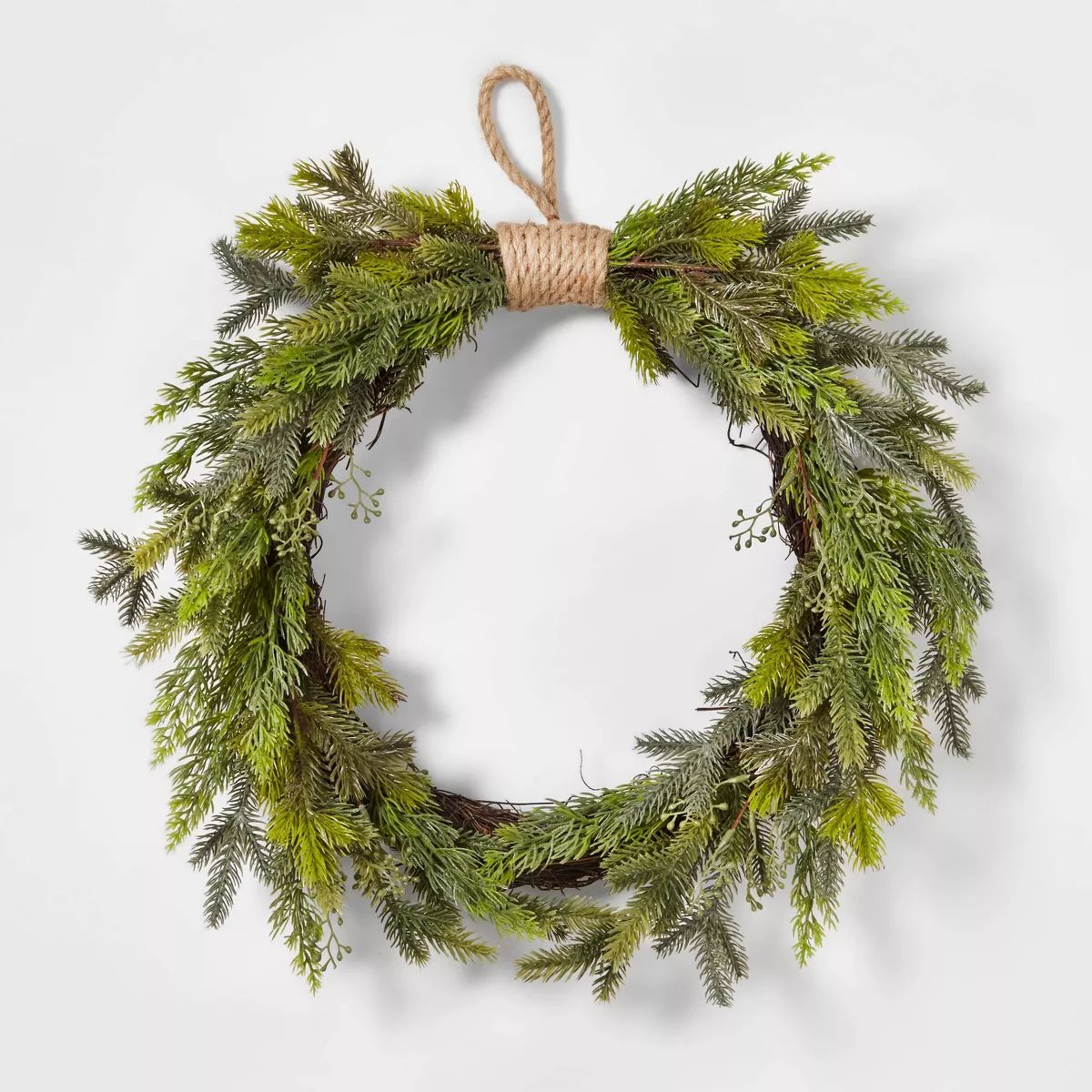 20" Mixed Greenery Christmas Artificial Wreath - Wondershop™ | Target